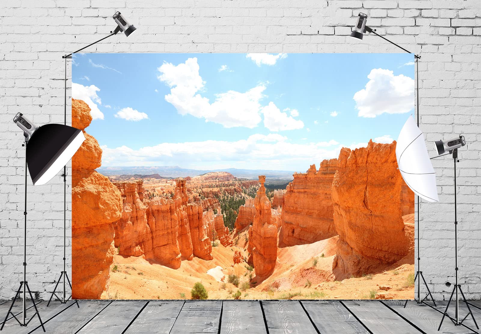15x10ft Parque Nacional Bryce Canyon Paisaje Telón de Fondo Fotografía del Desierto de Las Montañas Rocosas Fondo Cielo Azul Nube Naturaleza Paisaje Senderismo Retrato al Aire Libre