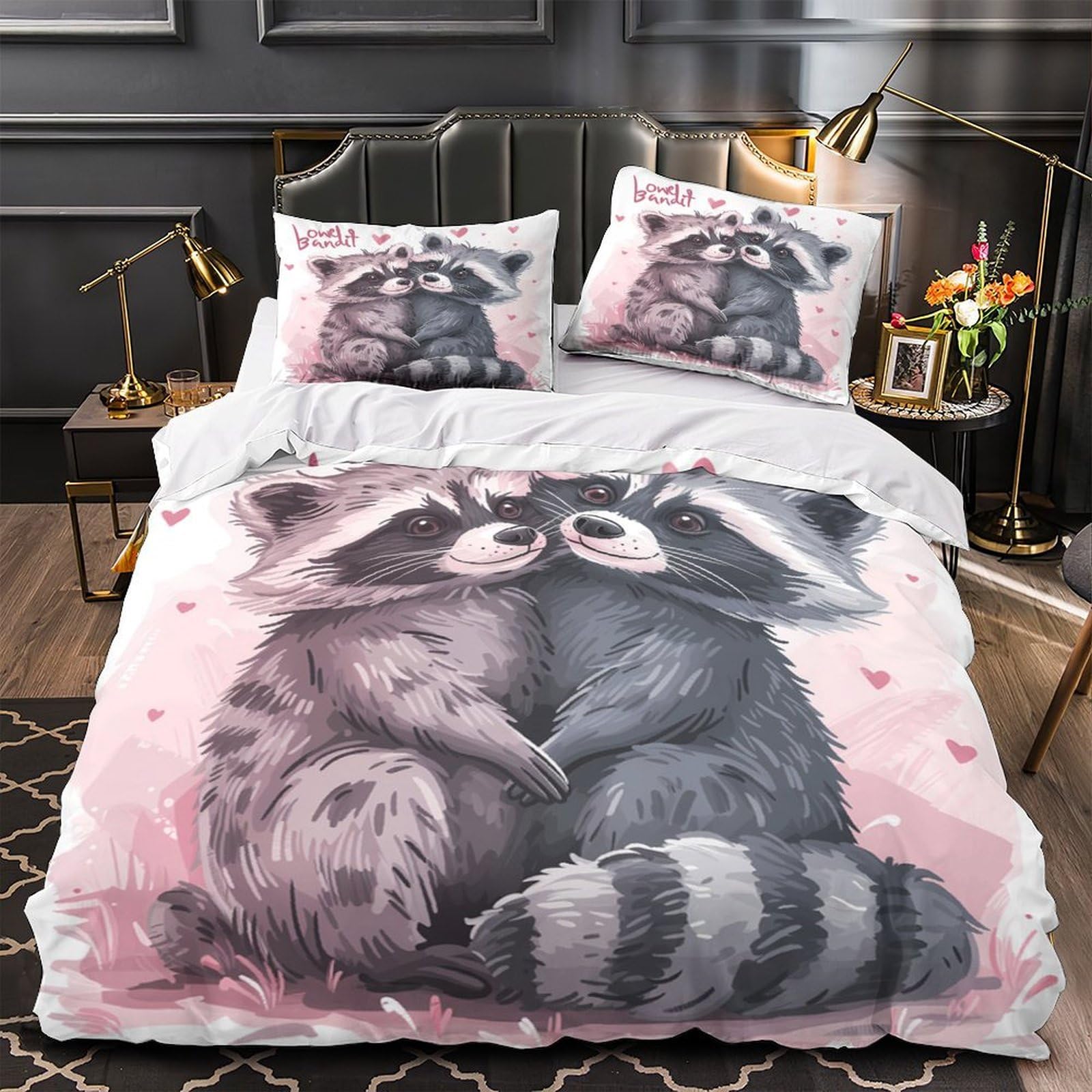 Parure de lit chiot mignon 3D ultra douce en microfibre anti-plis facile à laver pour lit enfant