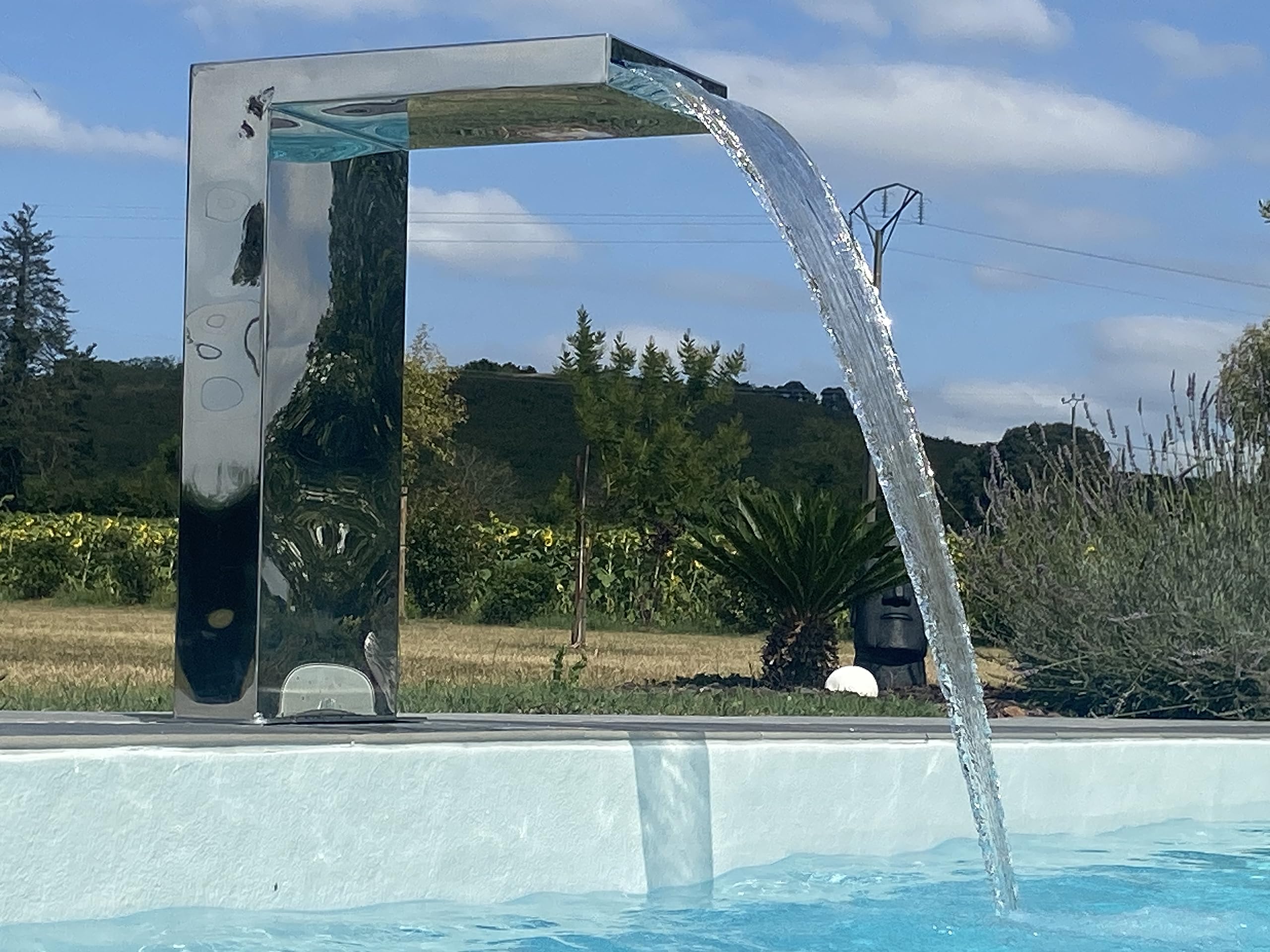 Fontaine Piscine Bassin Modèle Demi Cube Hauteur 70cm
