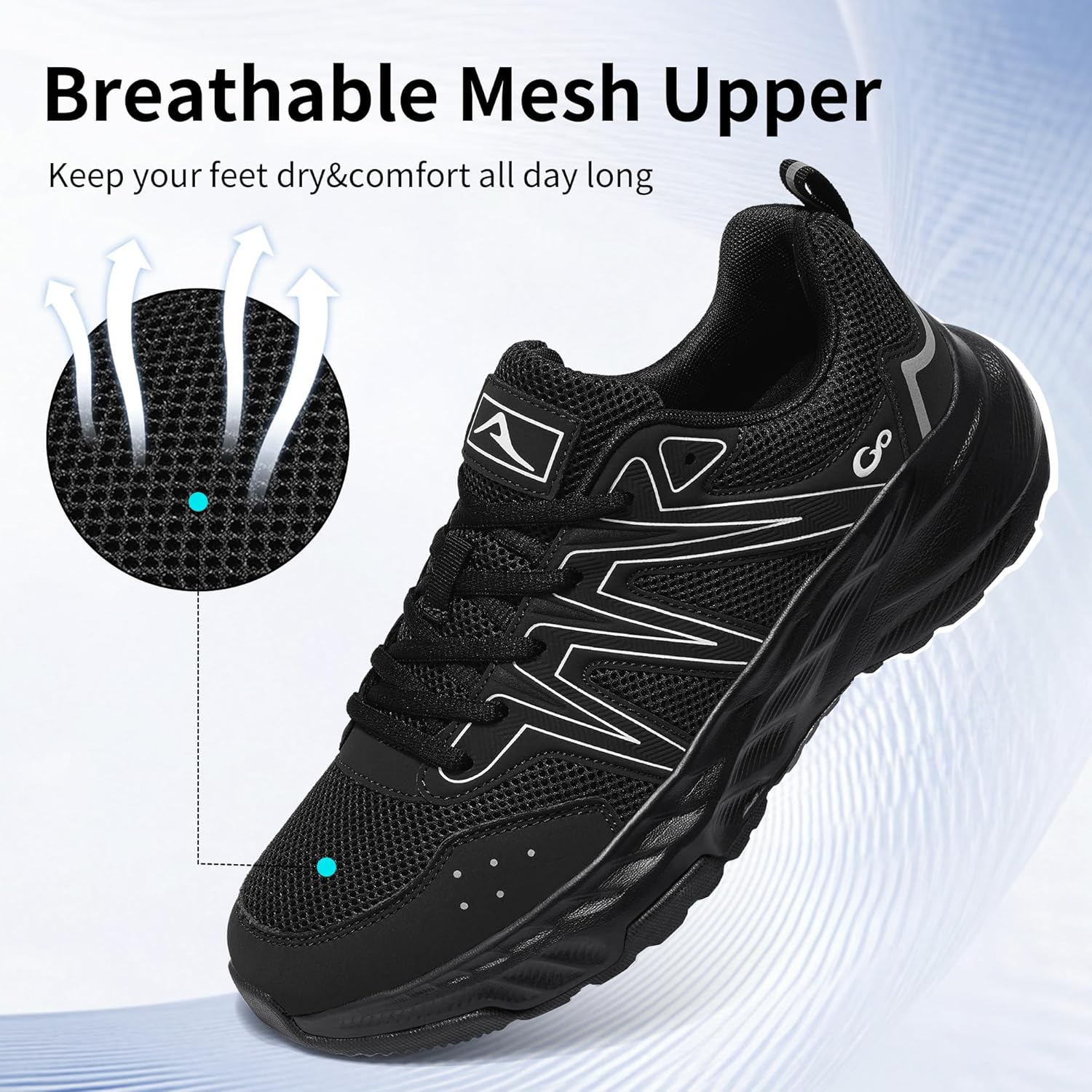 Ablanczoom Men's Walking Shoes Comfortable Breathable Non Slip Lightweight Sneakers for Gym Workout Casual Athletic - Image 4