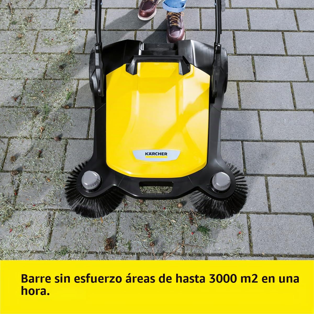 KÄRCHER S 6 Barredora Manual con Dos Cepillos Laterales, 3.000 m²/h, depósito 38 L (1.766-460.0)