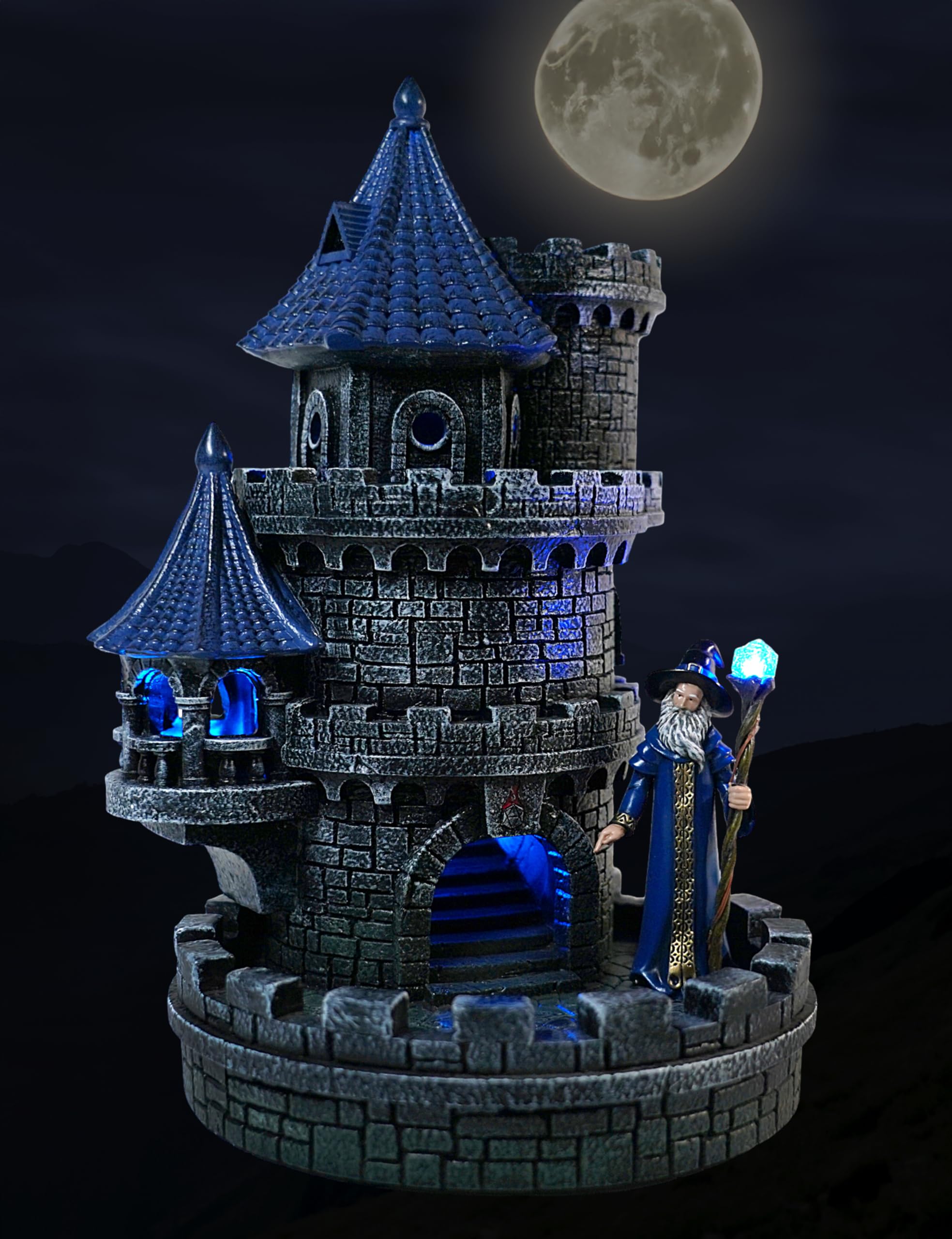 Forged Dice Co. Wizard's Castle Dice Tower - Dipinta a mano - Adatto per dadi Dungeons and Dragons - Blu