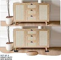 Vista 5 de Elevadores de muebles de 1.5 pulgadas, bloques elevadores rectangulares ajustables para cama, sofá, mesa y elevación de sofá, soporte resistente