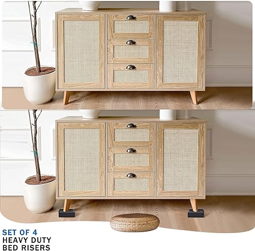 Miniatura 5 de Elevadores de muebles de 1.5 pulgadas, bloques elevadores rectangulares ajustables para cama, sofá, mesa y elevación de sofá, soporte resistente de