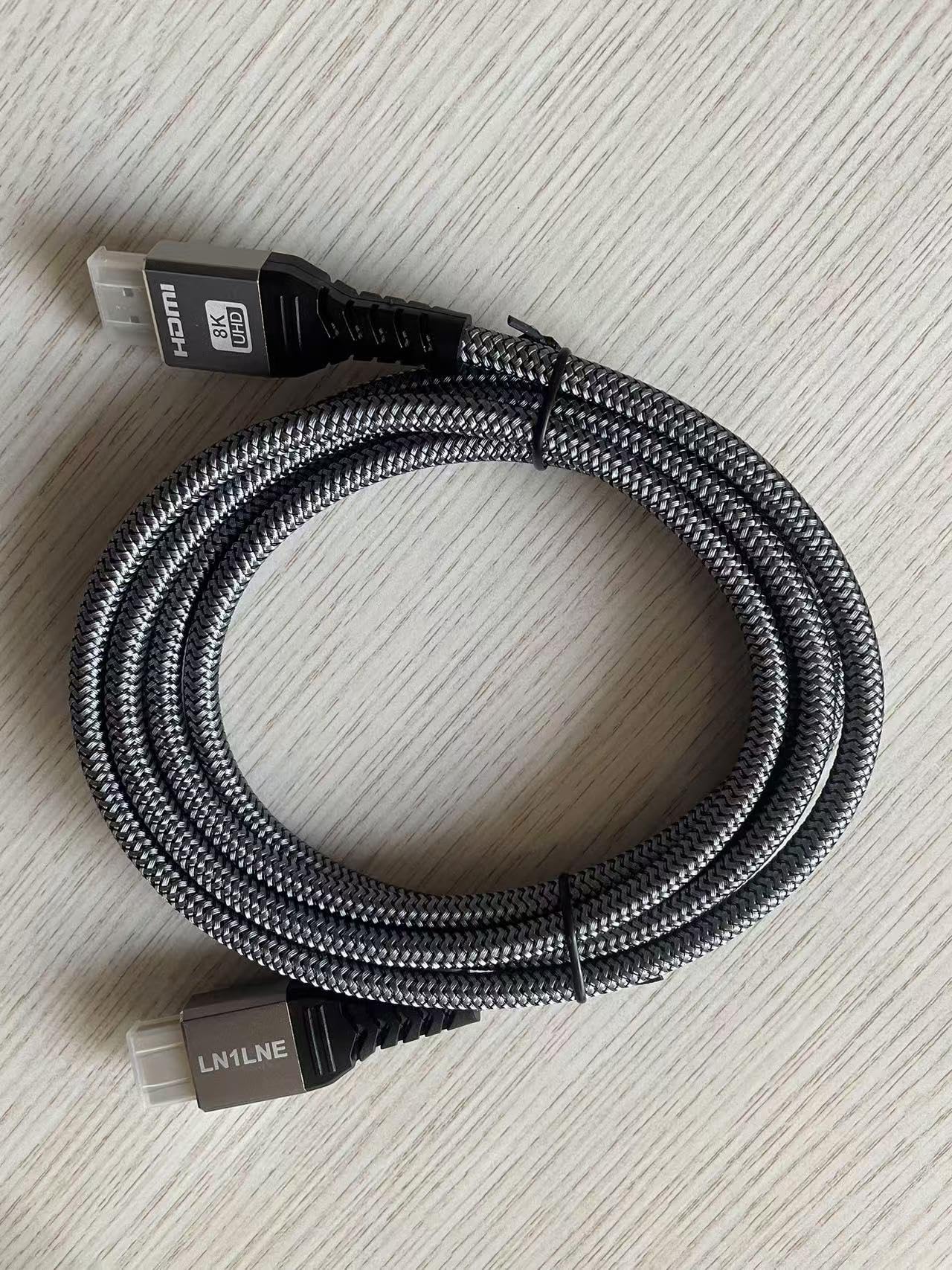 LN1LNE Cavo da HDMI a HDMI 2.1 2 m, 8K60Hz 4K120Hz Ultra HD e 48Gbps ad alta velocità Earc Hdmi 2.1 cavi/cavo supporta HDR10 HDCP 2.2/2.3 e compatibile con dispositivi HDMI PS5/TV/HDTV/PC/X-box, ecc