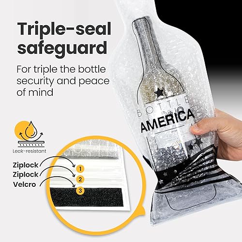 Miniatura 4 de Bottle America - Fundas protectoras de viaje reutilizables para botellas de vidrio  Resistente a impactos y fugas  Bolsa de transporte  Avión