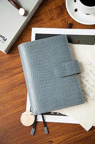 Miniatura 7 de Smartfee Funda de planificador B6 con cremallera y bolsillo trasero grande, cuero estampado cocodrilo (cabaret de cocodrilo)