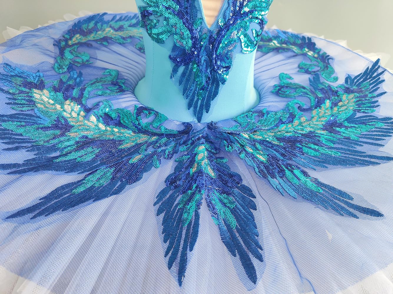 Gonna Tutu da Bambina con Gilet e Aderente, Abito da Ballo in Pizzo con Paillettes, Cigno, Ballerina
