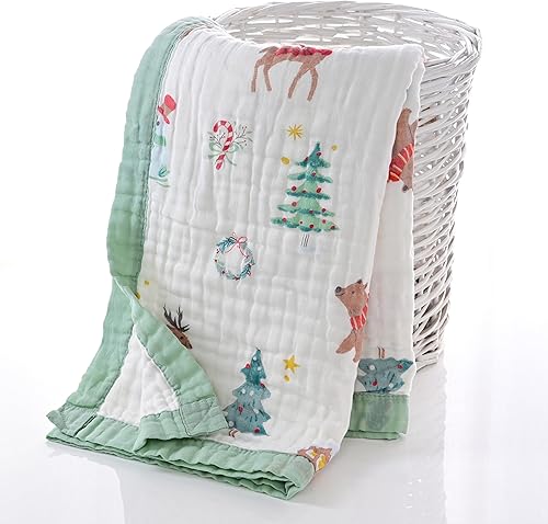 Miniatura 6 de Jay & Ava Manta de muselina de algodón para bebé recién nacido y niño, 4 capas, colcha súper suave, transpirable, manta de cochecito, manta de