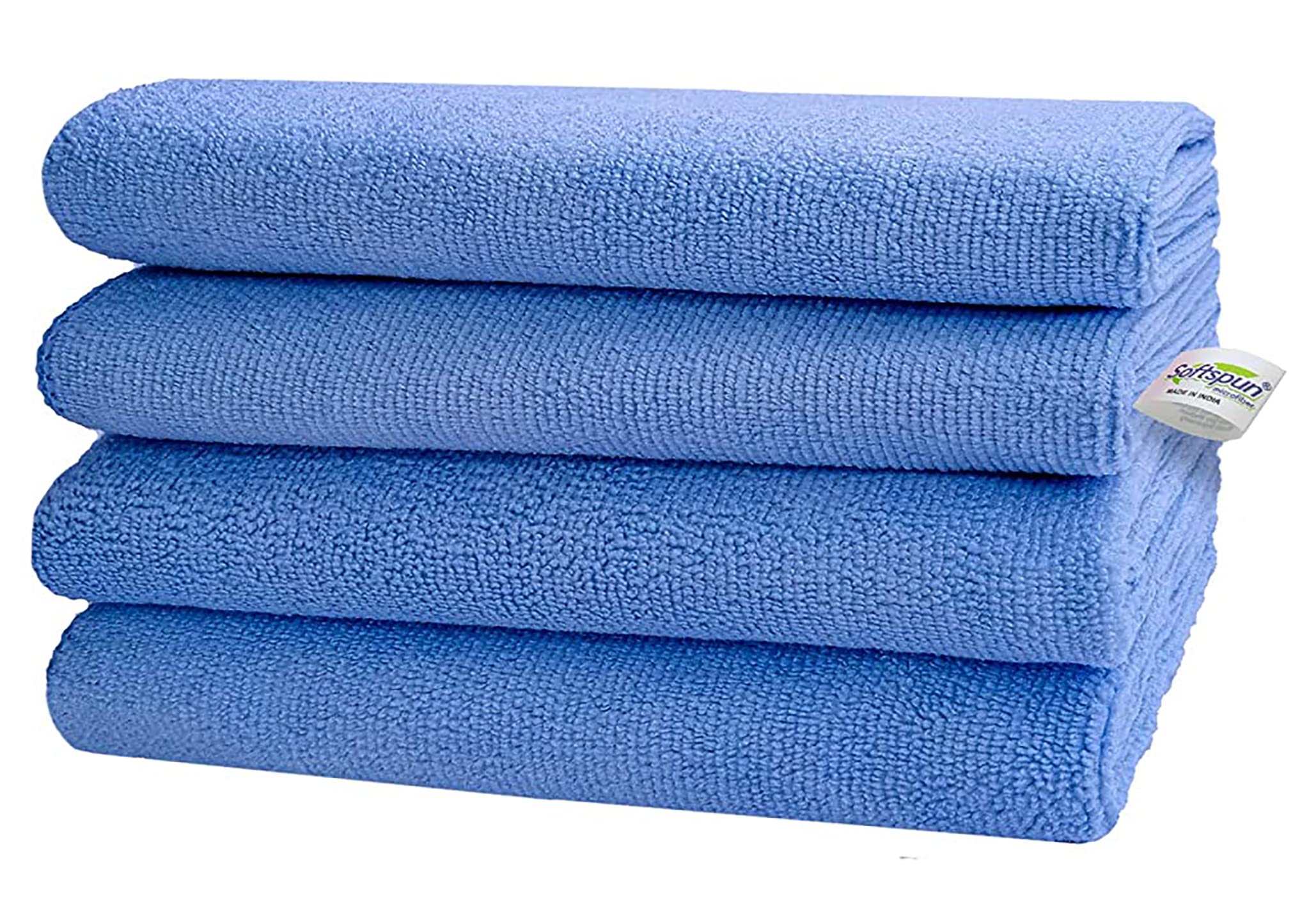 SOFTSPUN Microfiber Cleaning Cloths, 4pcs 30x30cms 340GSM Sky Blue! Highly Absorbent, Lint and Streak Free, Multi -Purpose Wash Cloth for Kitchen, Car, Window, Stainless Steel, silverware. (B07GBYW2K2) Amazon Price History, Amazon Price Tracker