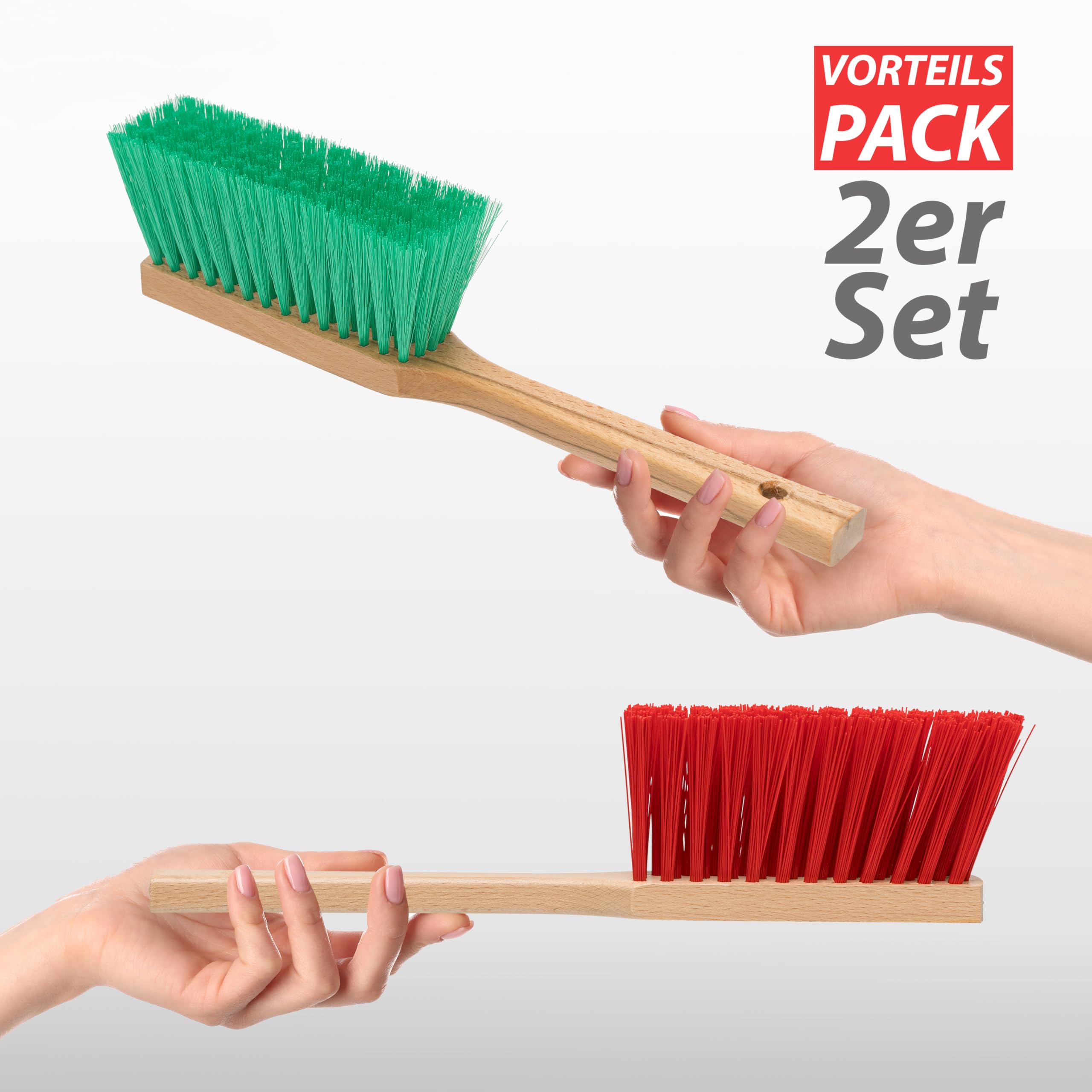 Hausfelder Set di 2 scopini a mano (duri e medi) per esterni