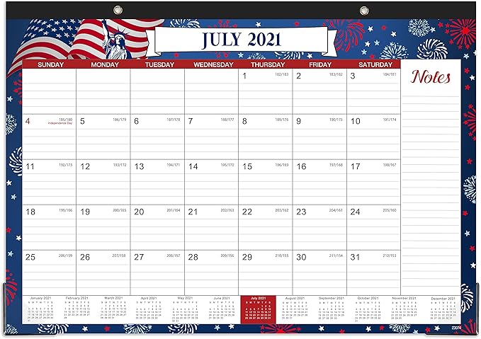 Amazon.com : 2022 Desk Calendar - Monthly Desk/Wall Calendar, 16.9" × 12.1", Jan 2022 - Dec 2022, Large Ruled Blocks + Premium Thick Paper + Corner Protectors - 12 Different Themes : Office Products