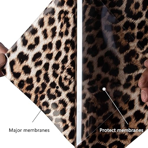 Miniatura 3 de Mabende Rollo de vinilo de transferencia de calor con estampado de leopardo, 83.3 x 4.9ft, vinilo adhesivo de poliuretano termoadhesivo para