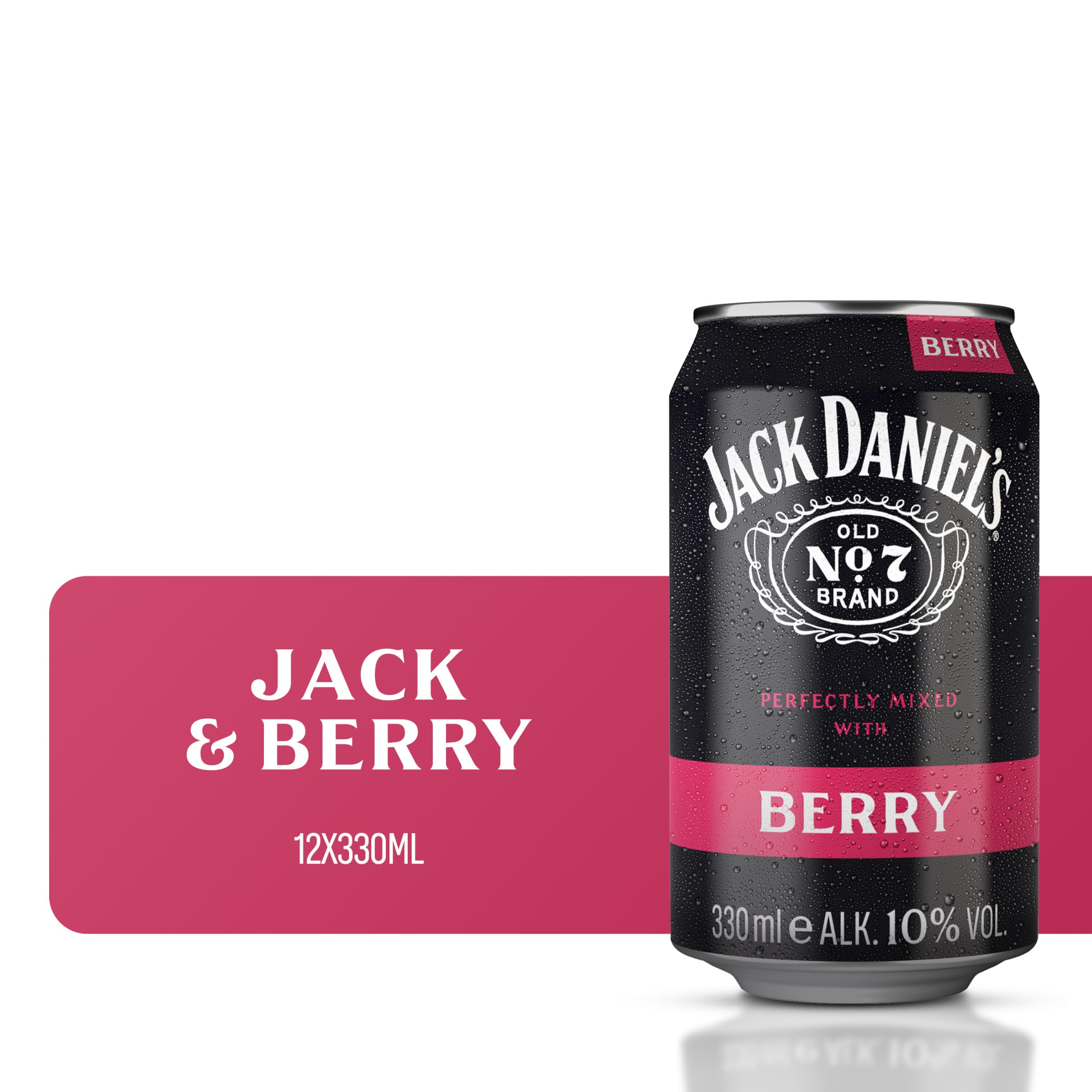 Jack Daniel's Jack & Berry - Tennessee Whiskey - Whiskey Noten treffen auf bitter-süße Beerenlimonade - 12x 0.33l / 10% Vol.