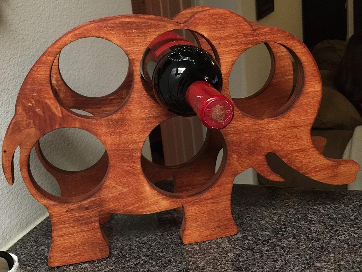 Elephant Wine Rack (Gunstock) Handmade Products