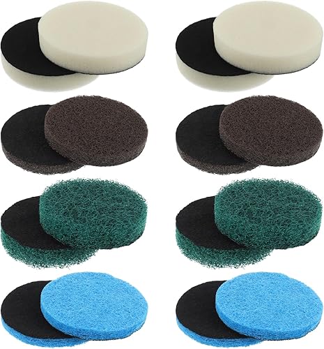 EPLZON Juego de 16 almohadillas de cepillo de limpieza eléctrica, 4 almohadillas de espuma, 4 alfombrillas de cocina, 4 almohadillas de rendimiento,