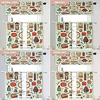 Vista 163 de Shrahala Ethnic Geometric Tribal Kitchen Valances Half Window Curtain, Native American Navajo Tribal Design Print Kitchen Valance for Window Ink