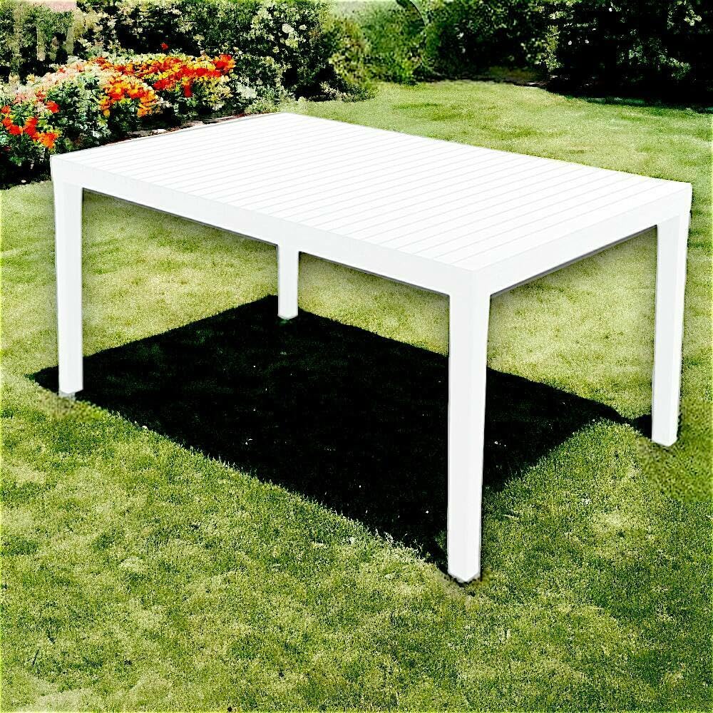 Tavolo Da Giardino Imola 138x78x72cm - Effetto Rattan, Made In Italy, Antracite - Foto 2