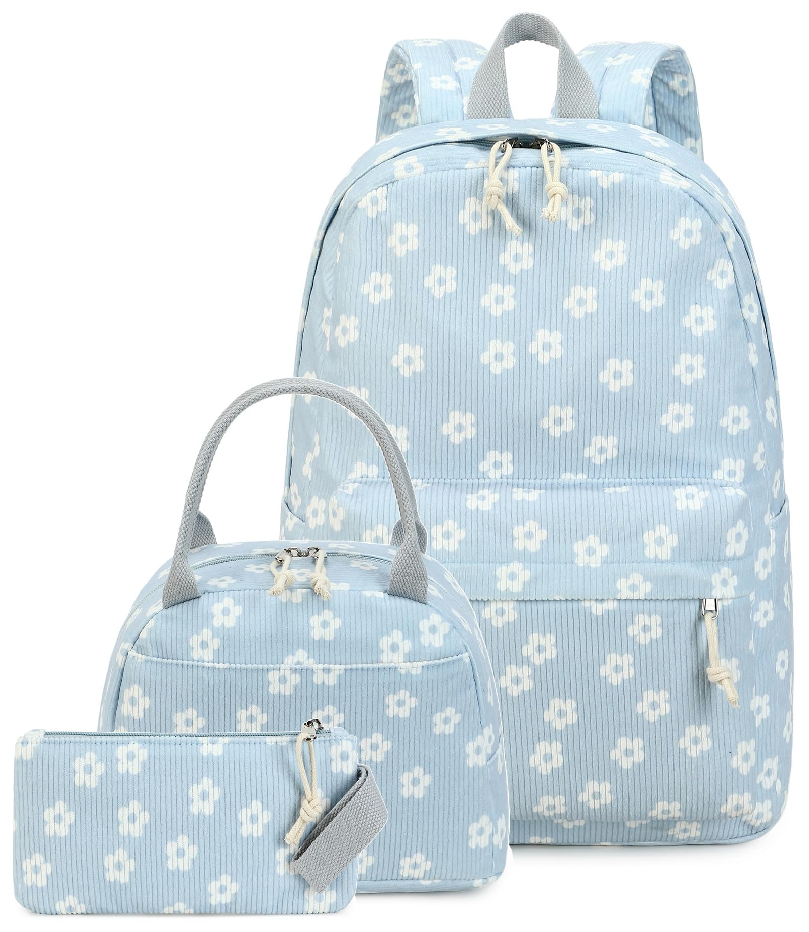 Schulrucksack Mädchen Teenager Damen Schultasche Rucksack Set Schulranzen für Mädchen Schule 3-teilig Lässig Rucksack mit Lunchpaket Tasche und Mäppchen