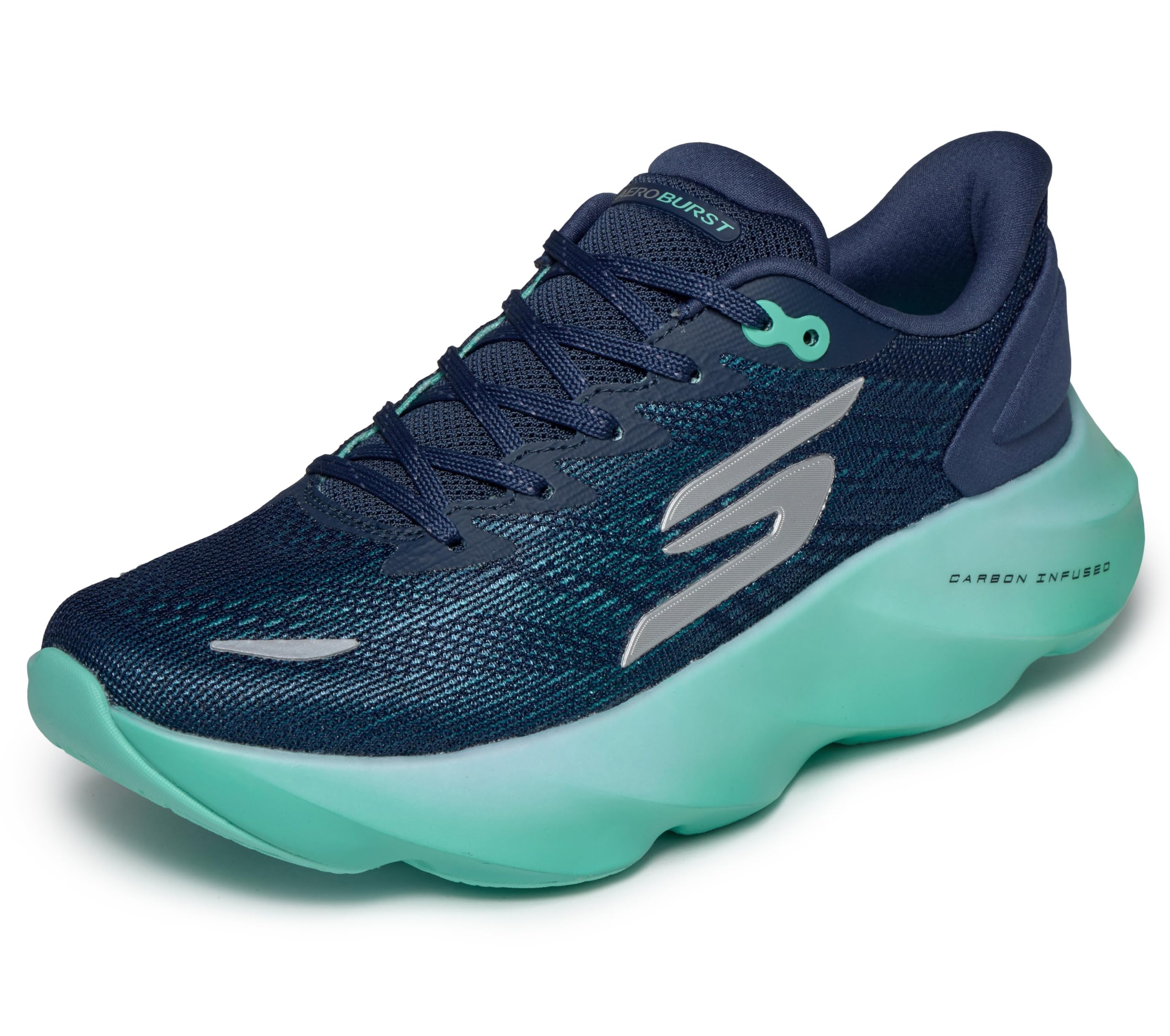 Skechers Women's Aero Burst Sneaker, Navy/Aqua, 6.5 UK