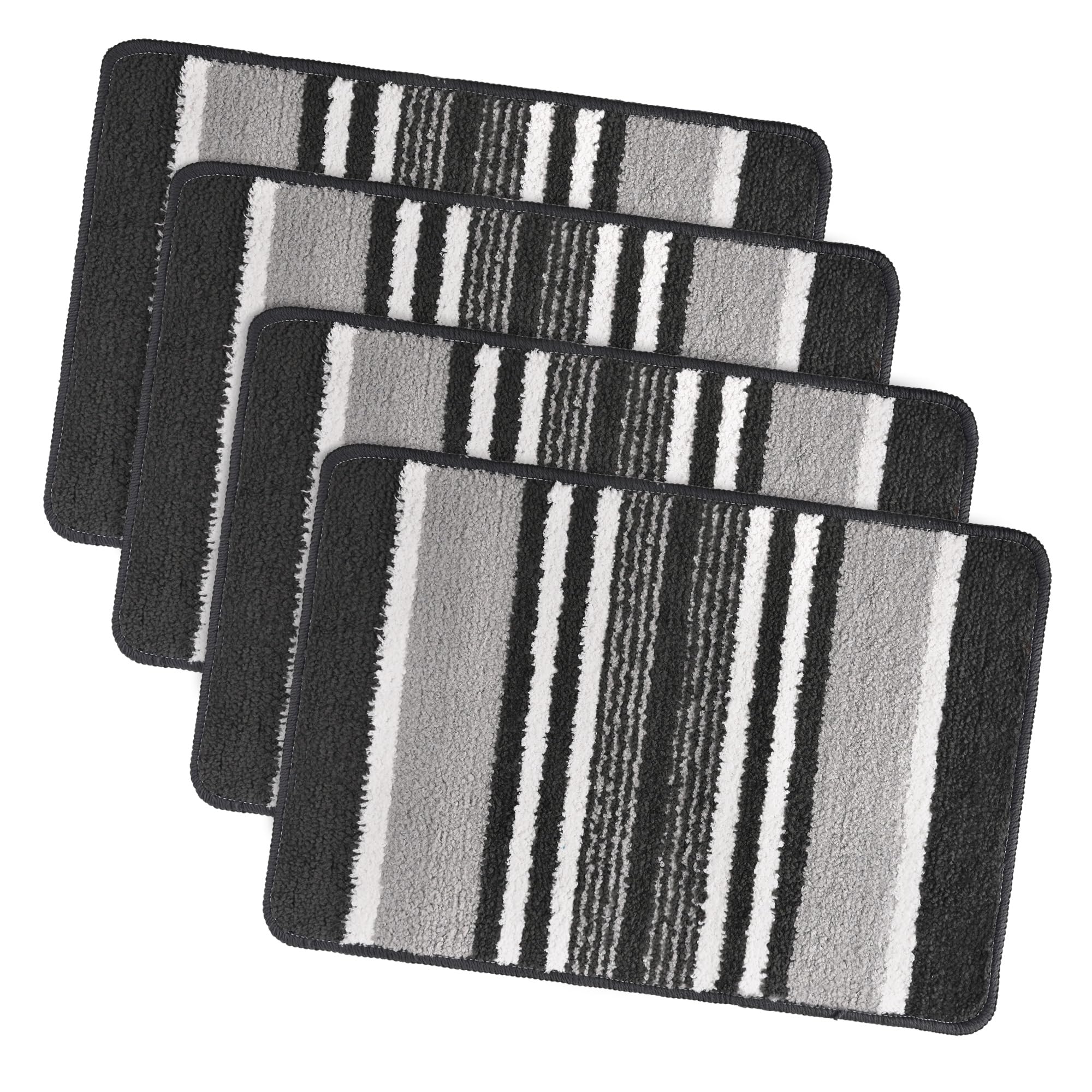 Kuber Industries Microfiber Pack of 4 Anti-Skid Water-Absorbent Door Mats for Home|16X24 Inch Durable Main Entrance Footmats |Micro Jupitar Lining - Dark Grey,Rectangular-image-46