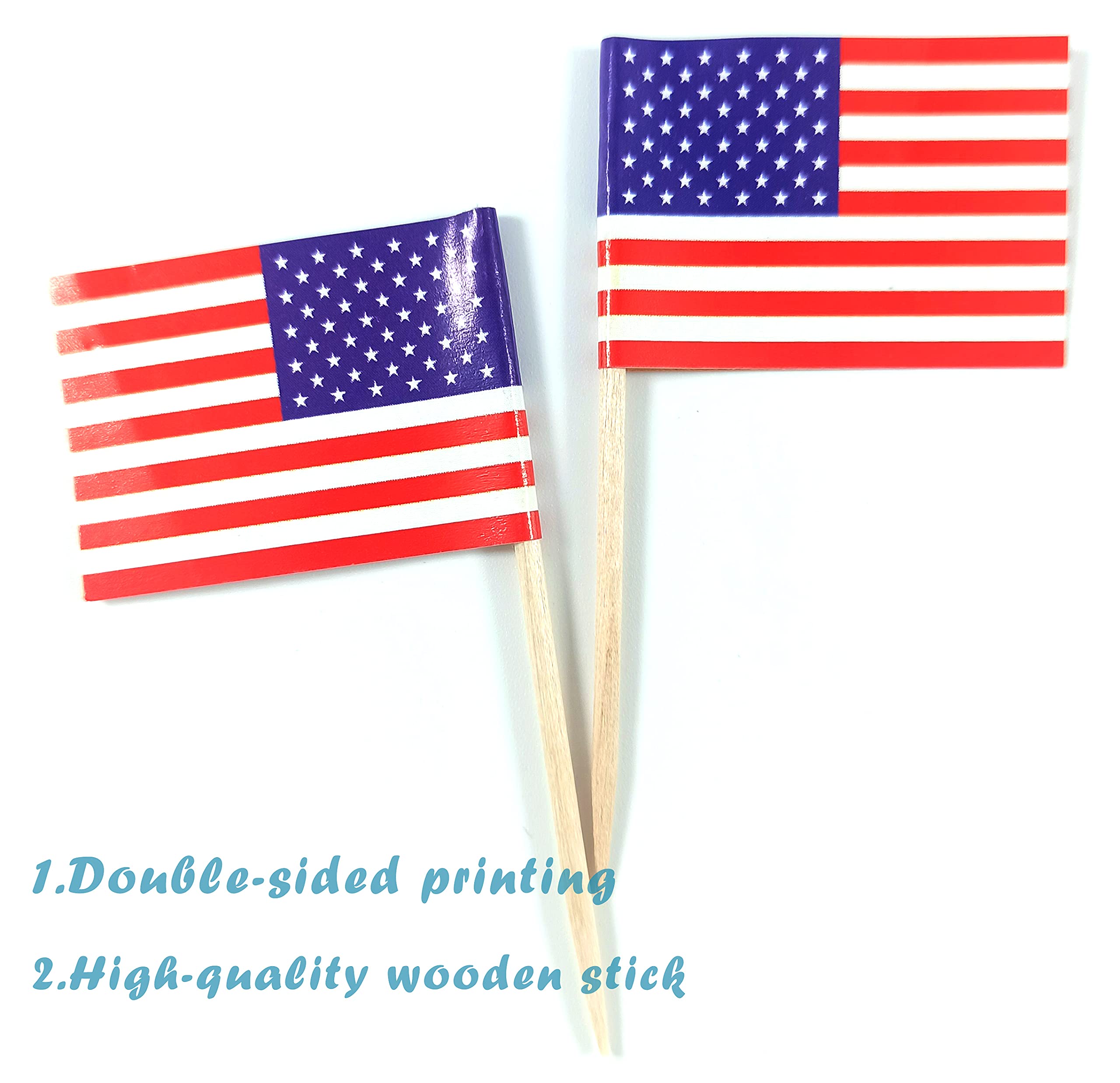 Buy JBCD 100 Pcs American Flag Toothpicks USA Cupcake Toppers Flags, US