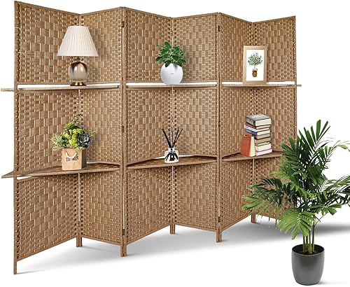 ECOMEX Divisor de habitación de 6 pies pantalla plegable de privacidad con 6 paneles divisor de pared independiente divisores de habitación