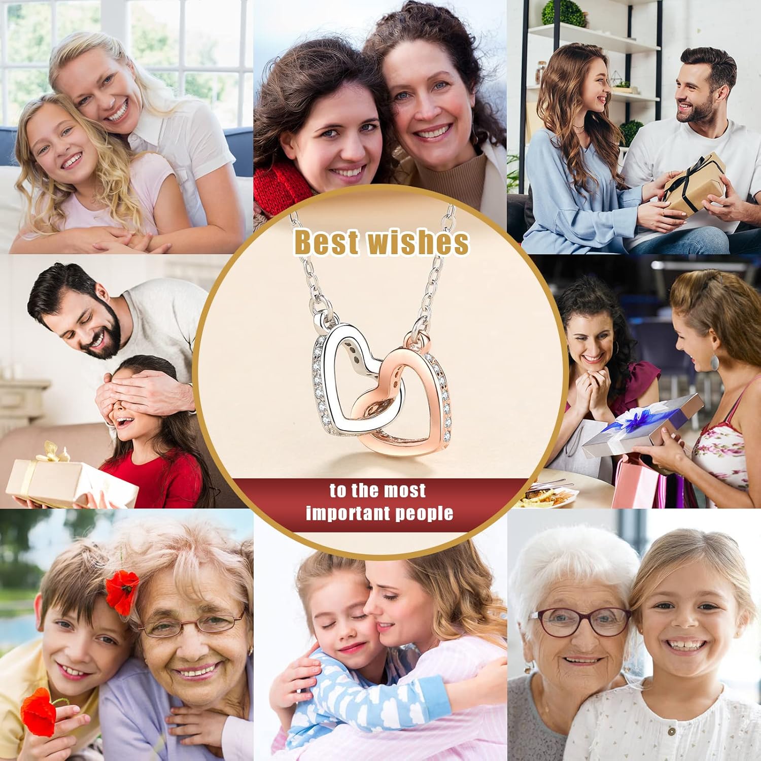 Granddaughter Necklace From Grandmom - Interlocking Heart Necklace Filled With My Love - Gift for Granddaughter On Birthday/Christmas/Mother's day/Graduation/Wedding/Valentines - Image 7