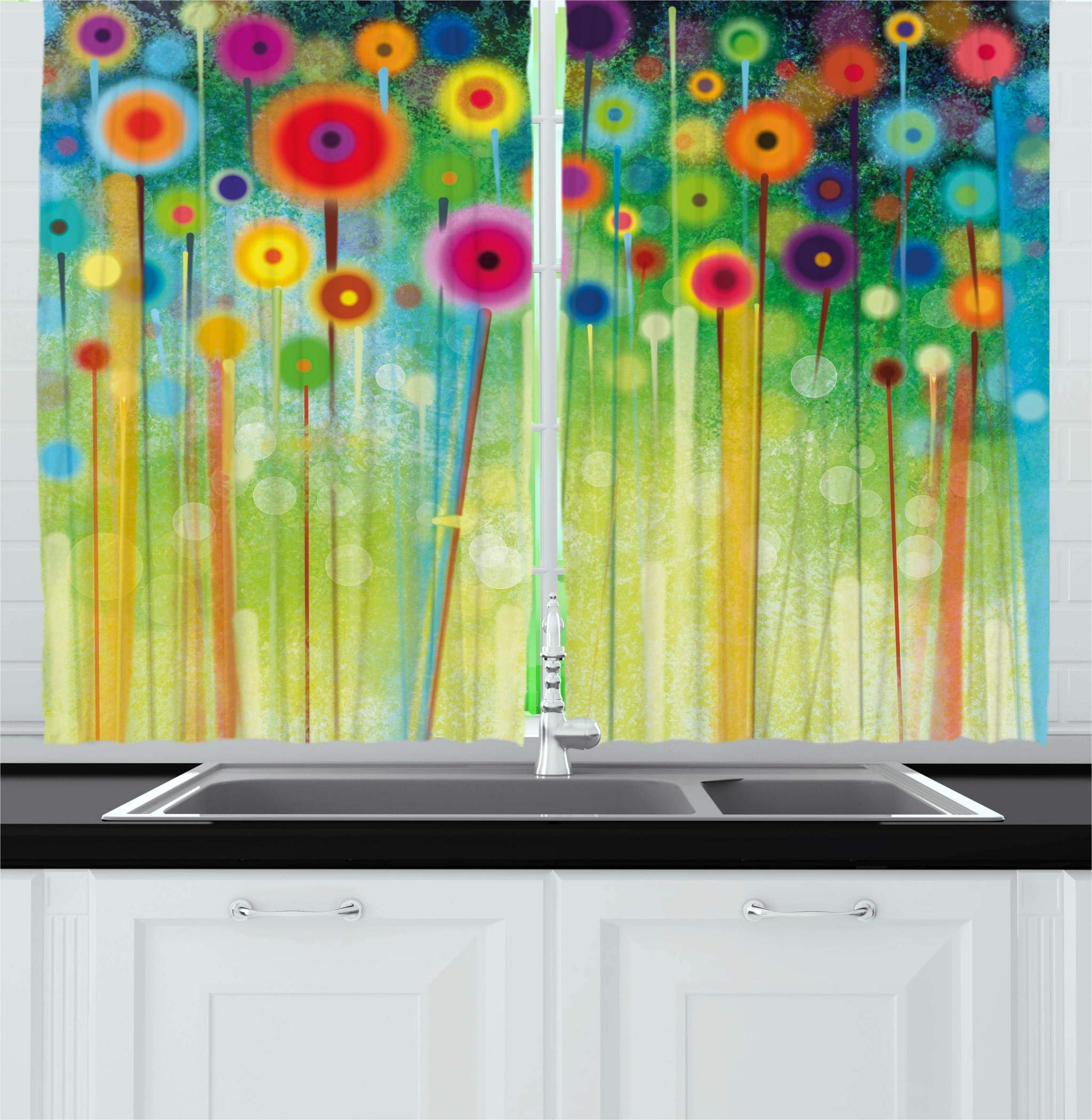 Flower Kitchen Curtains Curtains & Drapes 2023