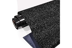 Black Glitter HTV Vinyl Heat Transfer 10" X 5 FT Roll for Any DIY Projects