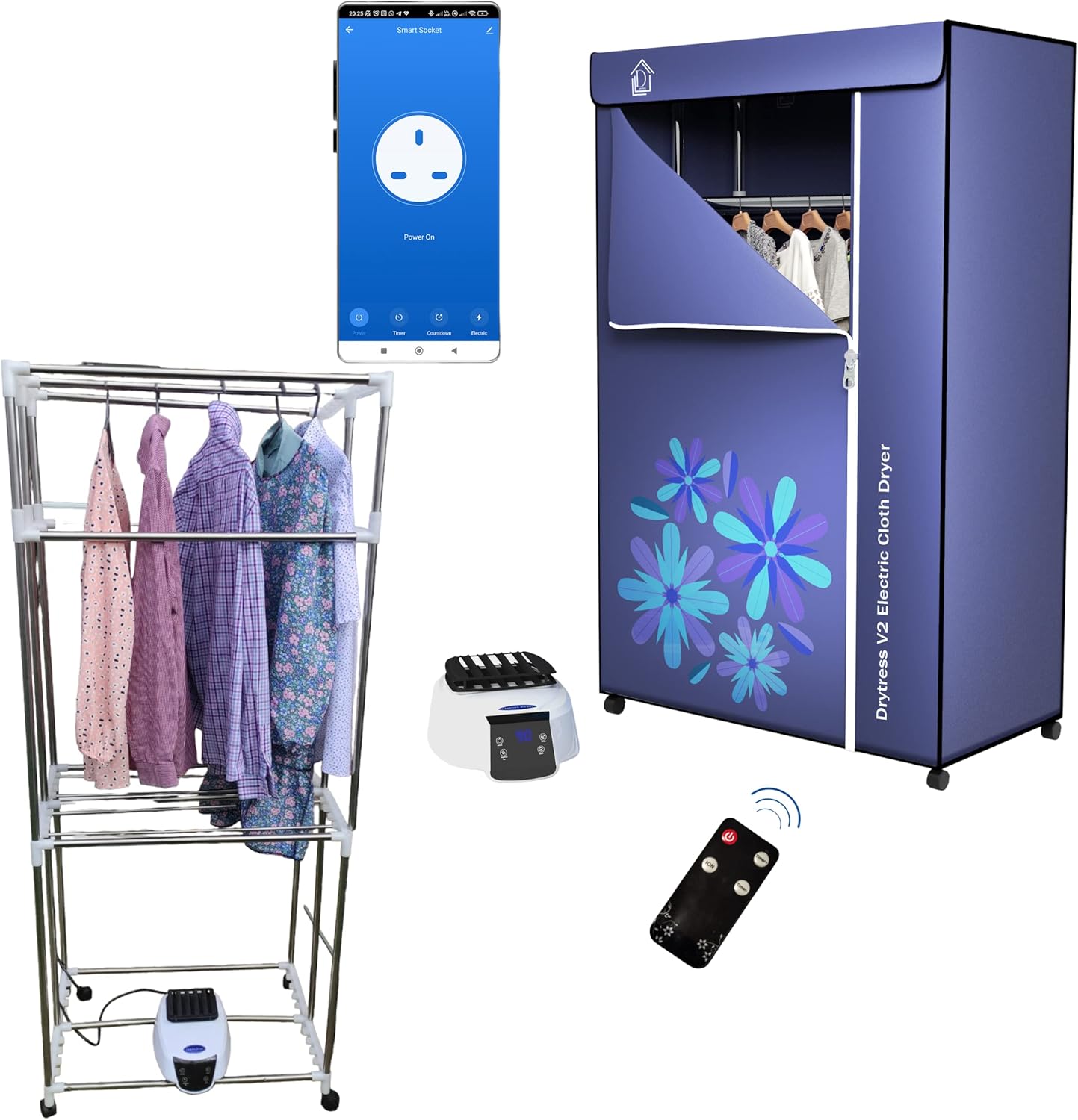 Drytress 1300W Electric Clothes Dryer with Cover 3 Tier Heated