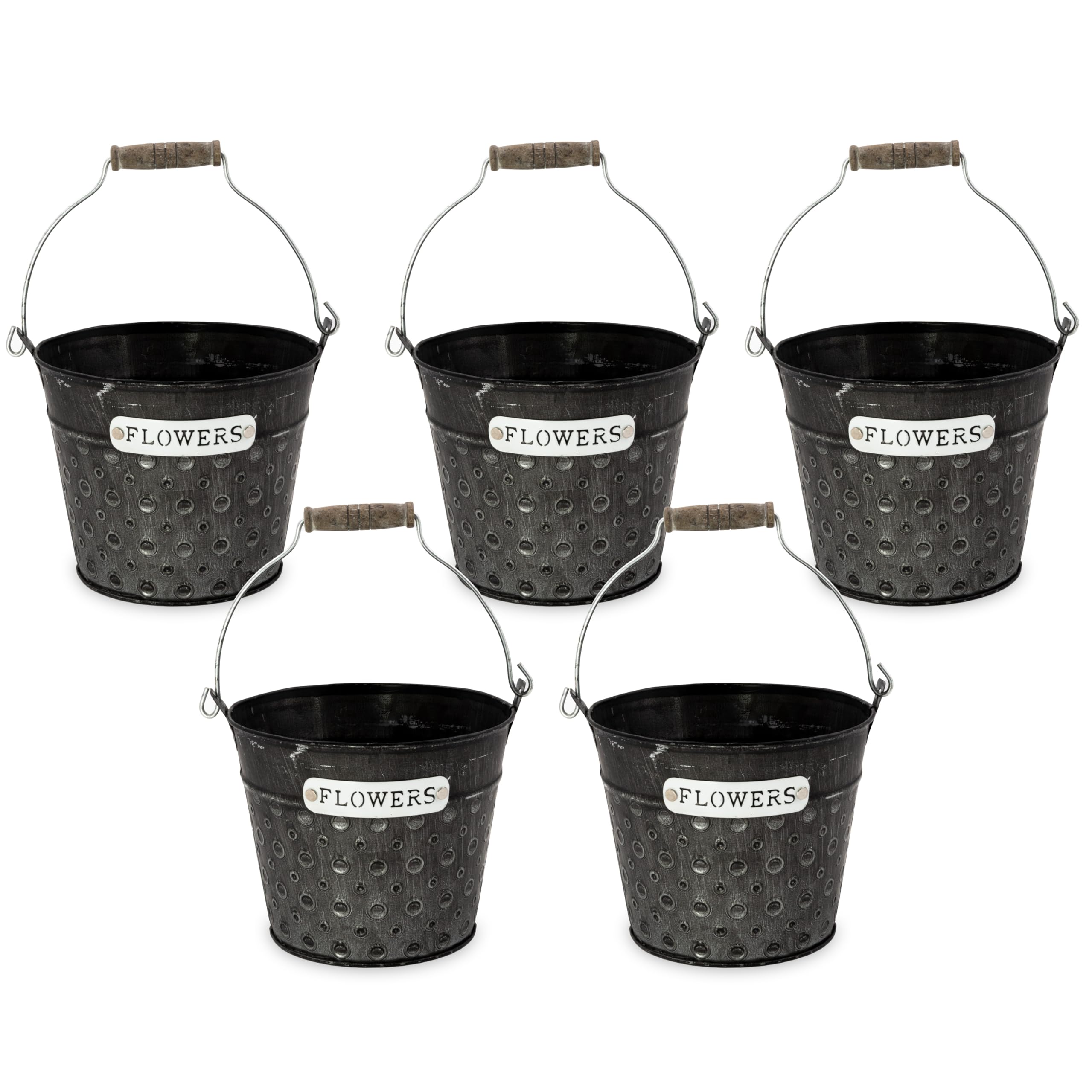VANZACK Verzinkter Metall-Eimer Mit Griff – Rustikale Vase Oder Blumentopf, Für Deko & Garten