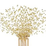 50pcs Gold 4mm Pearls String Beaded Bouquet Spray Sticks Beaded Stick Bride Wedding Pearl Bouquet for Party Decoration, Christmas Decorations Bridal Wedding Party Table Decorations
