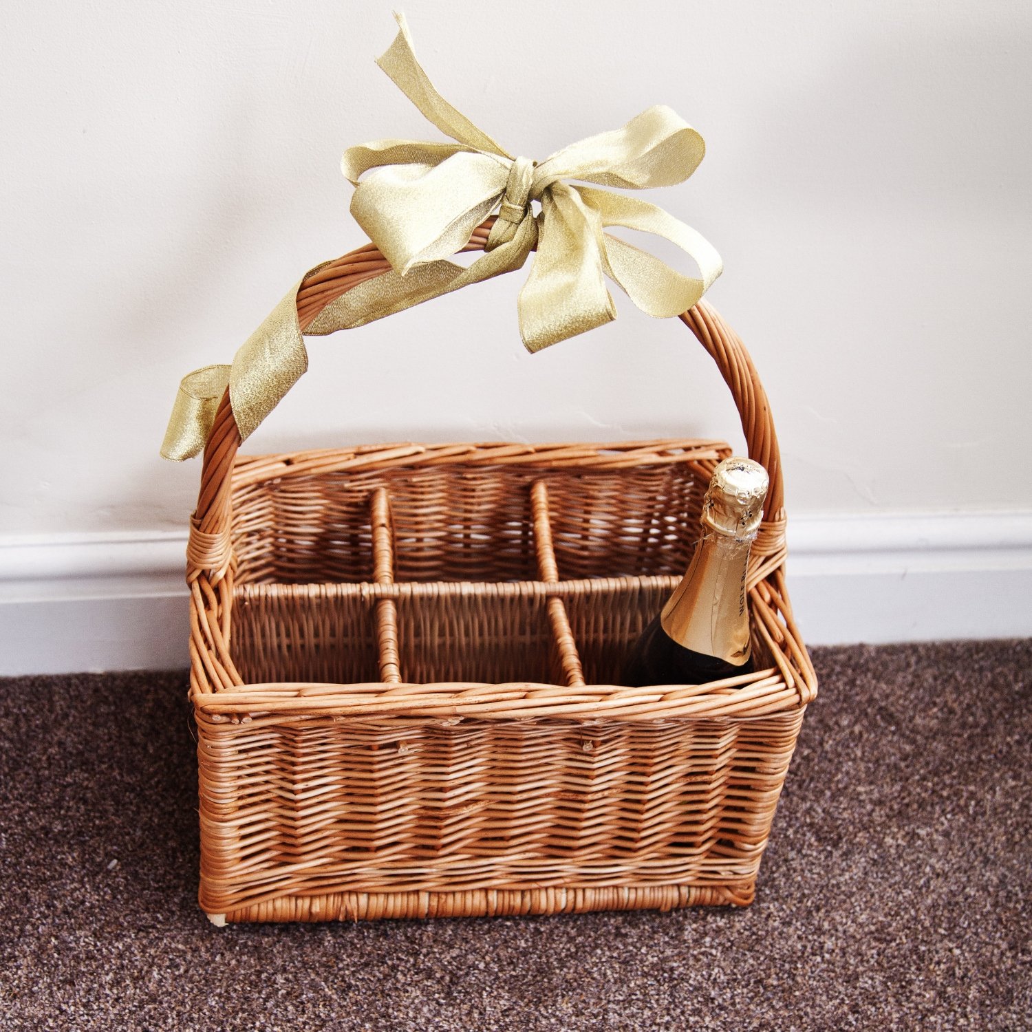 Prestige Wicker Natural Willow Six Bottle Carrier, 36X26x39 Cm 36Cm