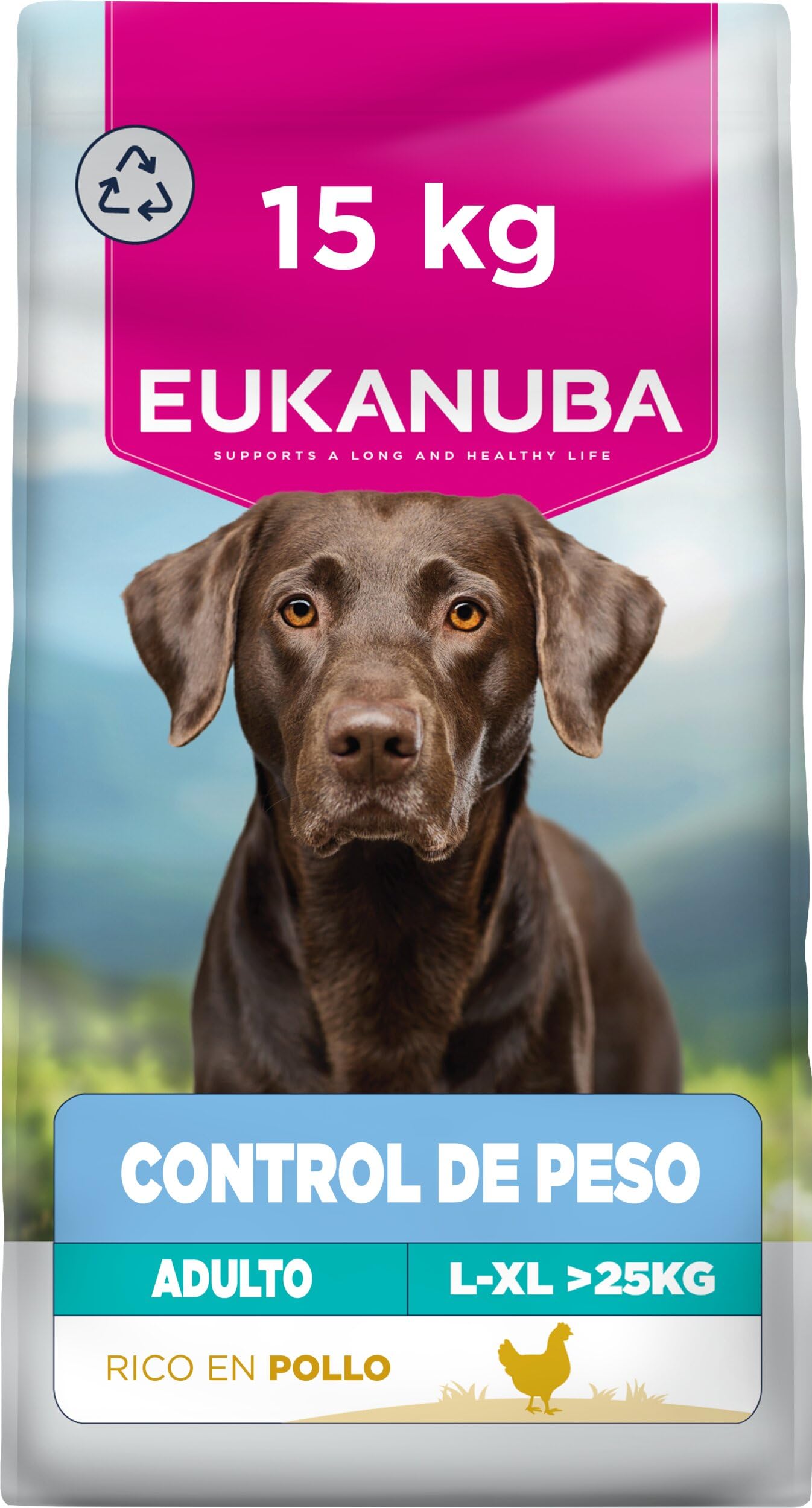 EUKANUBA Weight Control - Alimento Seco para Perros, Pollo, 15kg | Special Care | Bajo en grasa | Ayuda a mantener el peso | Pollo
