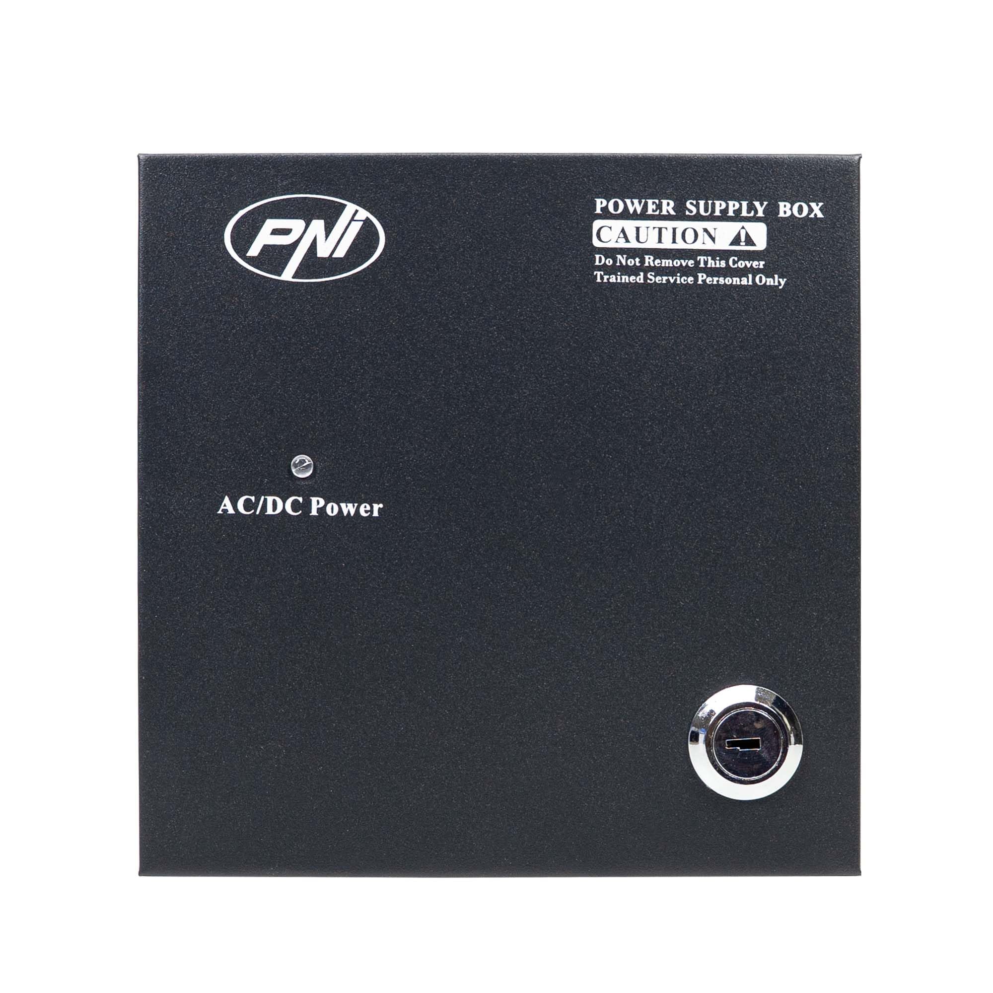 CCTV power supply PNI STC52 12V, 5A, 60W, 4 outputs, in metal box, black