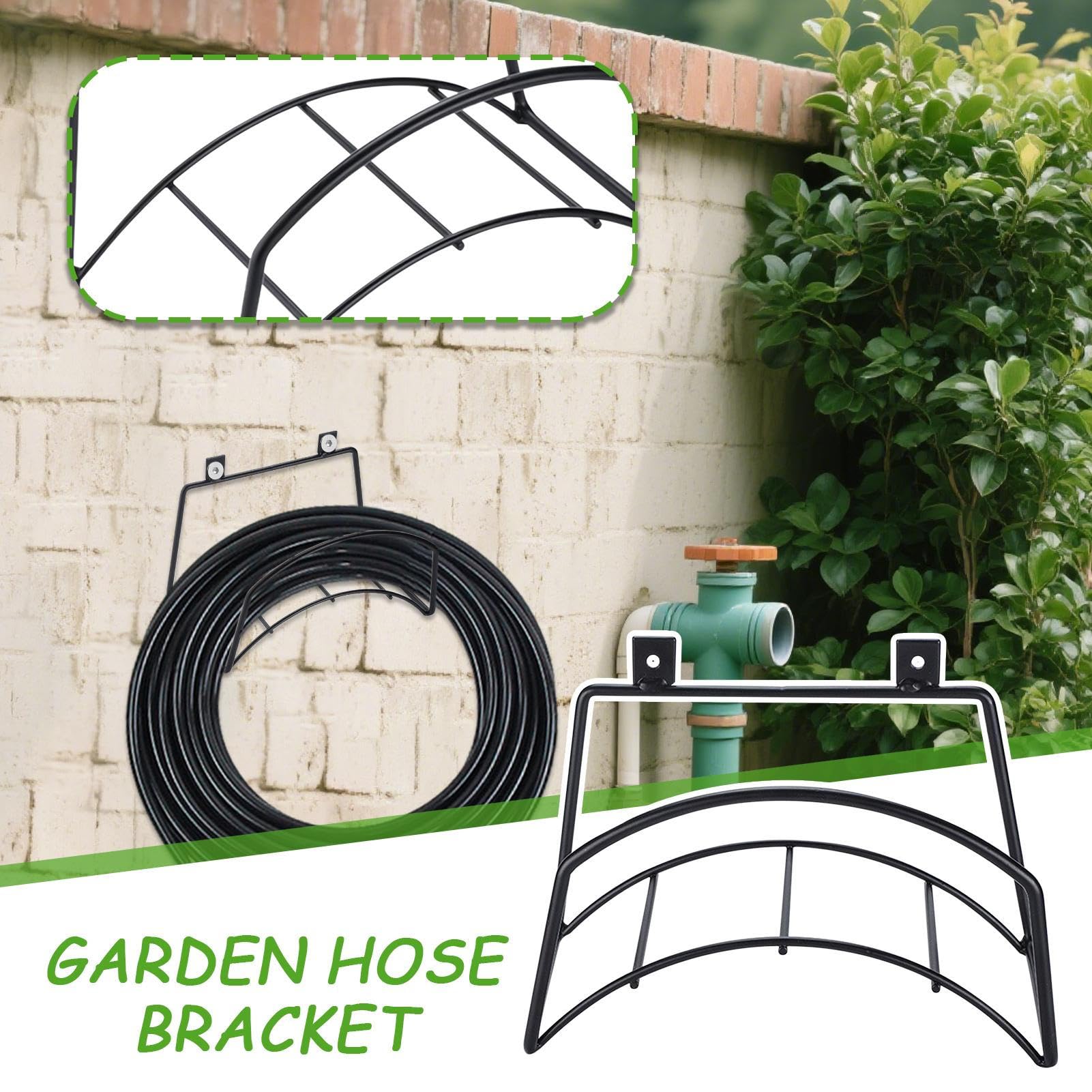 Portabagomma – Ganci organizer per tubi resistenti, resistente alle intemperie, design resistente alla ruggine e robusto, comoda soluzione per riporre oggetti, strumento da giardino di alta qualità