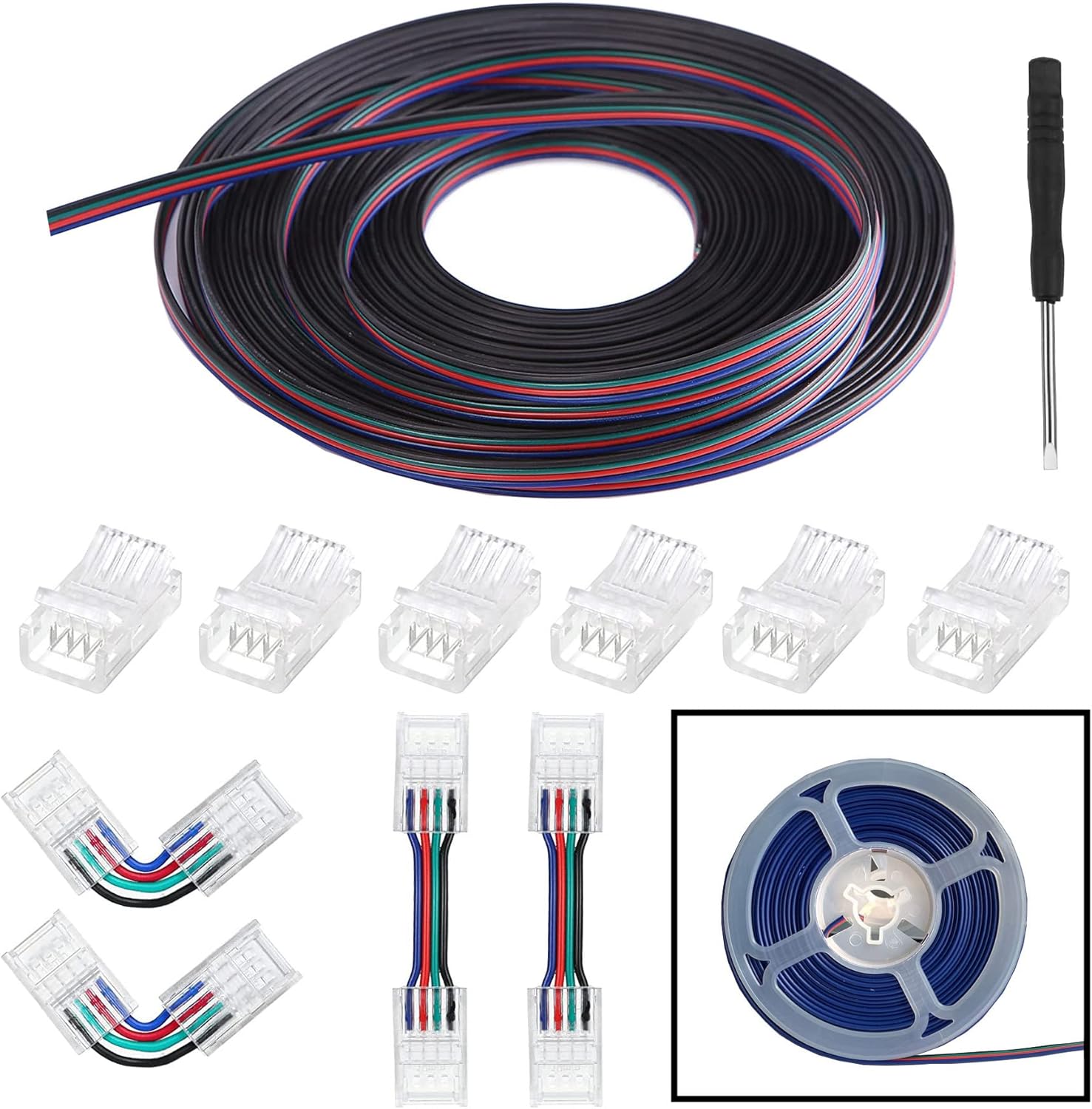 33ft/10m 4 couleurs rvb câble d'extension cordon l... - Grandado