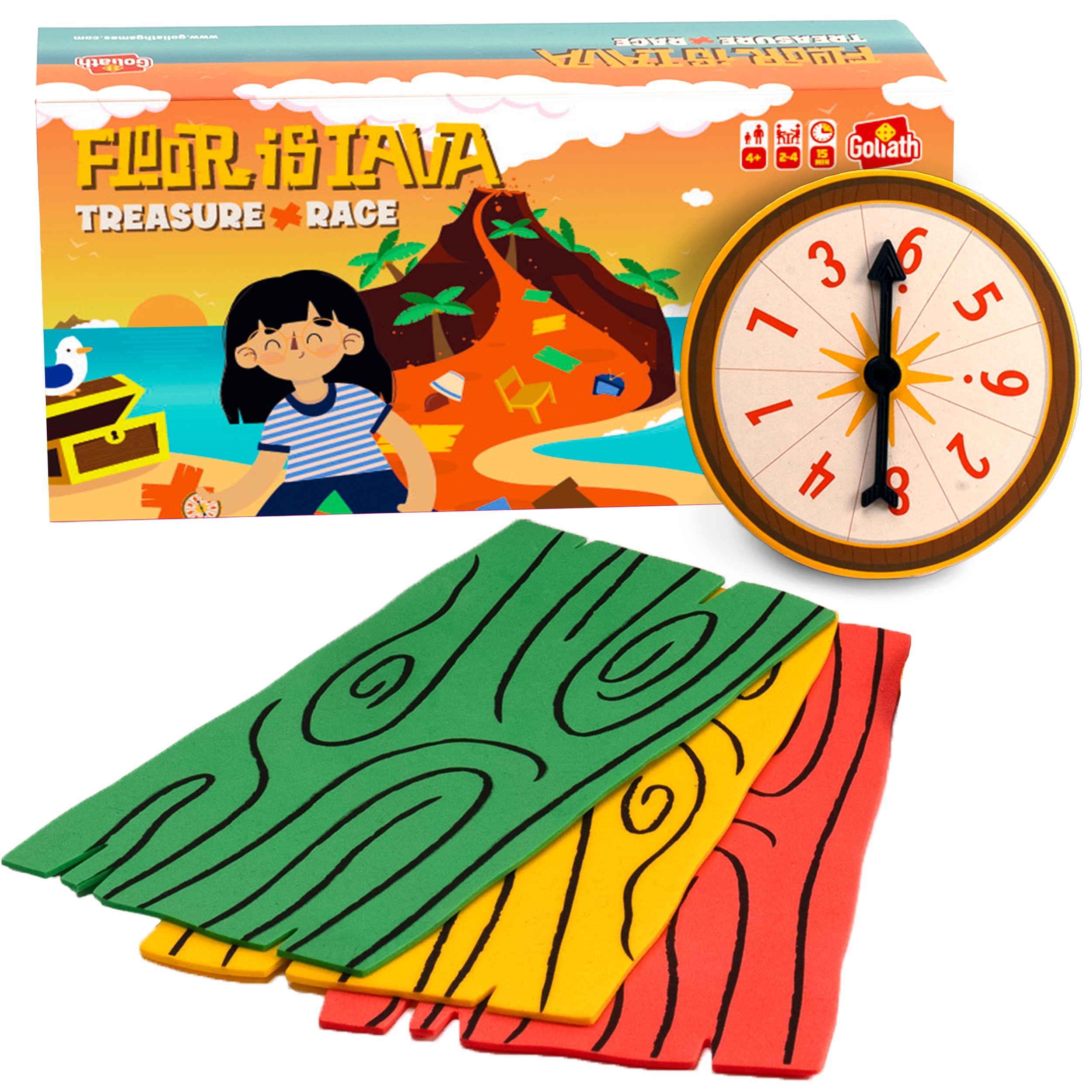 Goliath The Floor Is Lava Treasure Race – Giant Adventure Floor Game for Kids | Counting, Motor Skills & Imaginative Play | Includes Treasure Chest for Surprises & Prizes