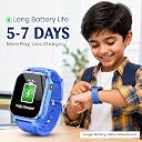 PunnkFunnk Kids Smart Watch with Camara, HD Display, Video Calling, Chat, Alarm, Flashlight, Dial Replace, Chat, Rechargeable Battery & Adjustable Strap, Body for Boys & Girls - (Button Blue) gallery image