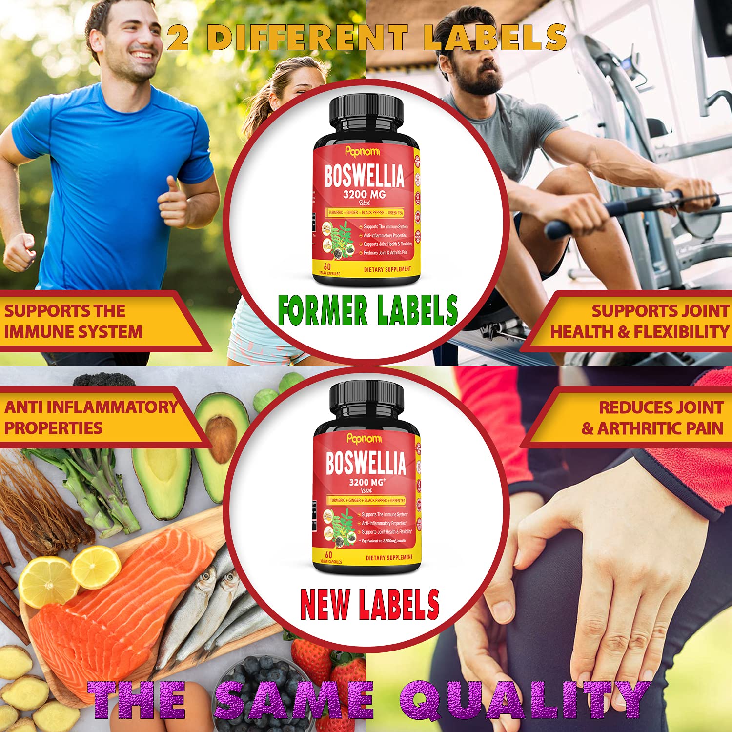 Boswellia Serrata Extract Capsules equivalent to 3200mg with Turmeric