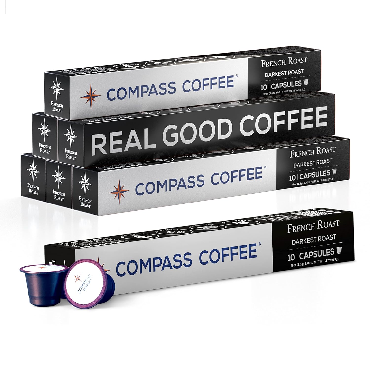 Compass Coffee French Roast Single Serve Pods