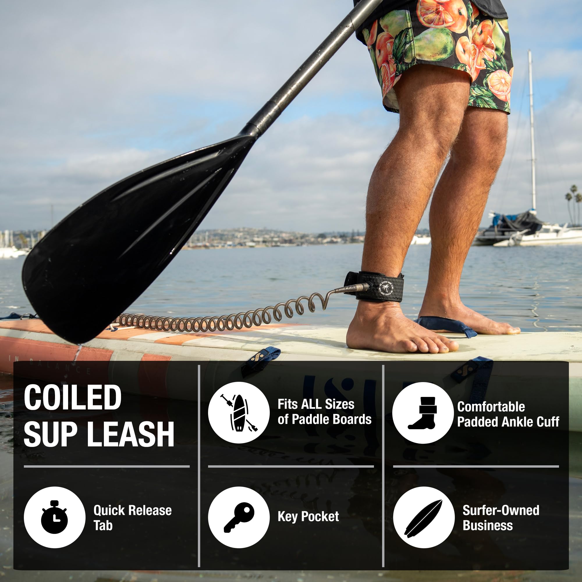 Ho Stevie! SUP-Leine – starke und bequeme Spiral-Leine für alle Stand Up Paddleboards