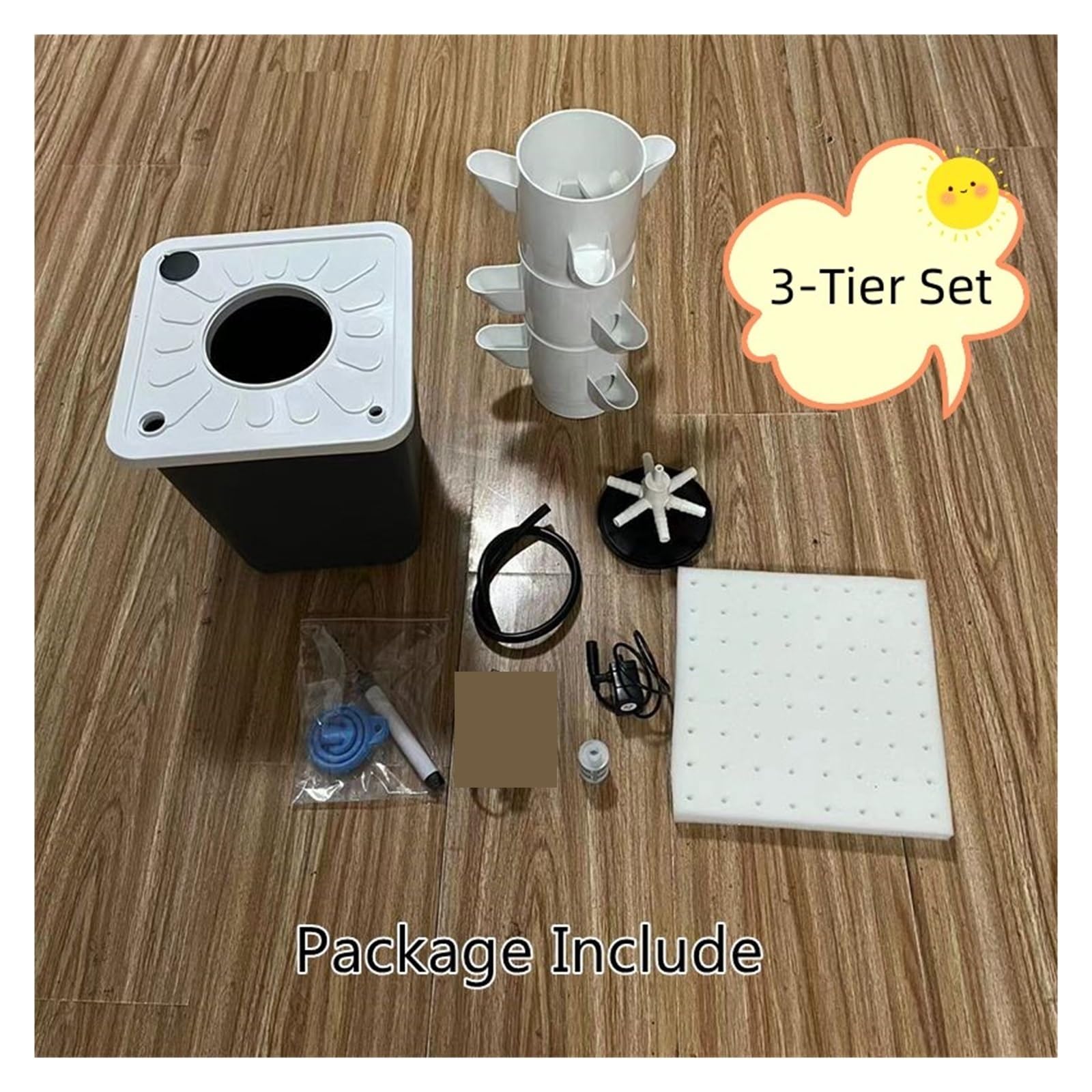 Sistema de cultivo hidropónico Kits de cultivo hidropónico sin suelo for jardín, columna de plantación dimensional for balcón, copas de colonización PP, torre de cultivo de verduras Kit de cultivo hid