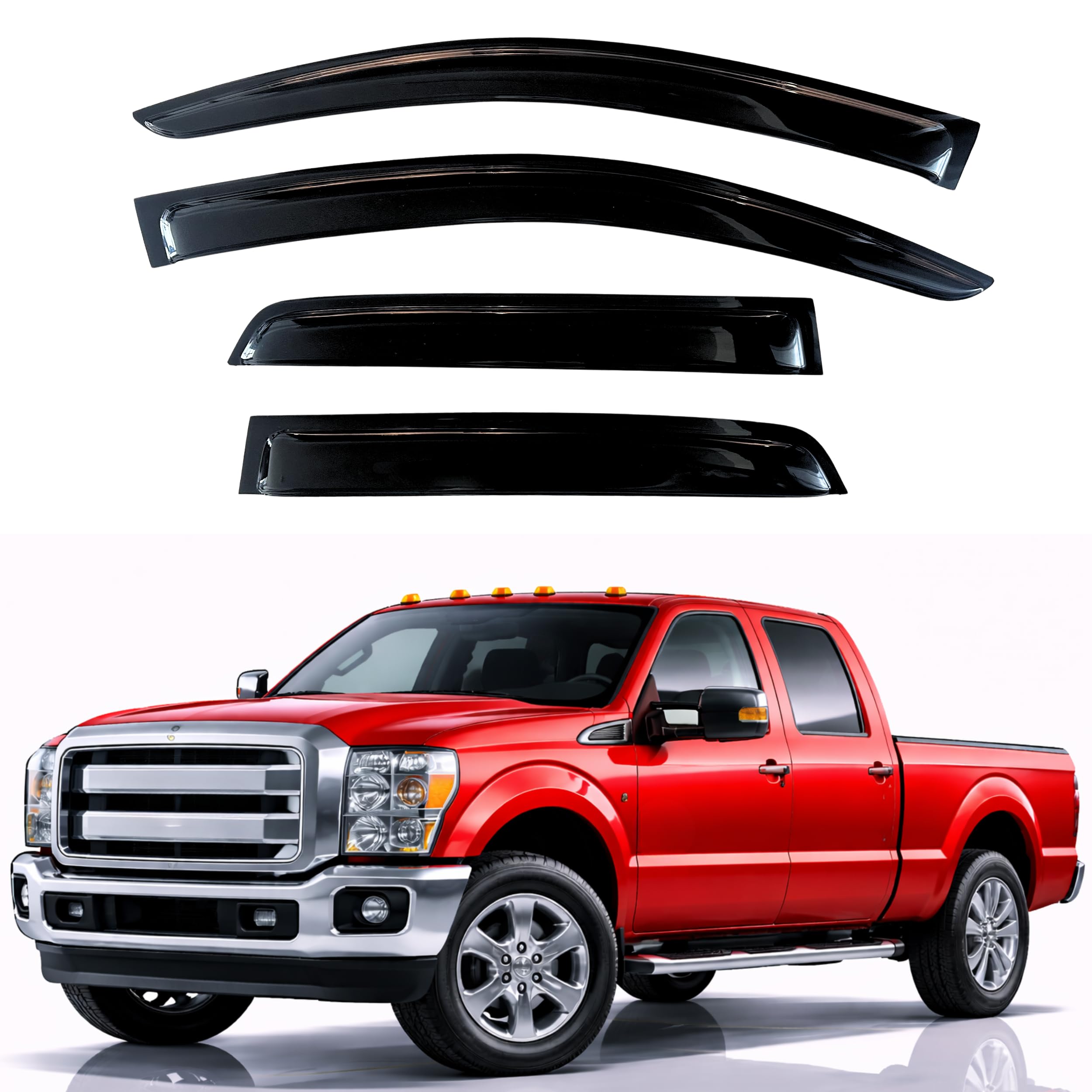 KPY Rain Guard for 1999-2016 Ford F250 F350 F450 F550 Super Duty SuperCrew