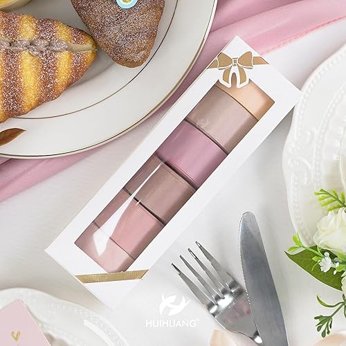 Miniatura 7 de HUIHUANG Cinta de Boda Rosa Polvorienta Cinta de Satén de Doble Cara Surtido de Cintas de Seda Rosa de 1 pulgada de ancho para Envoltura de Regalo