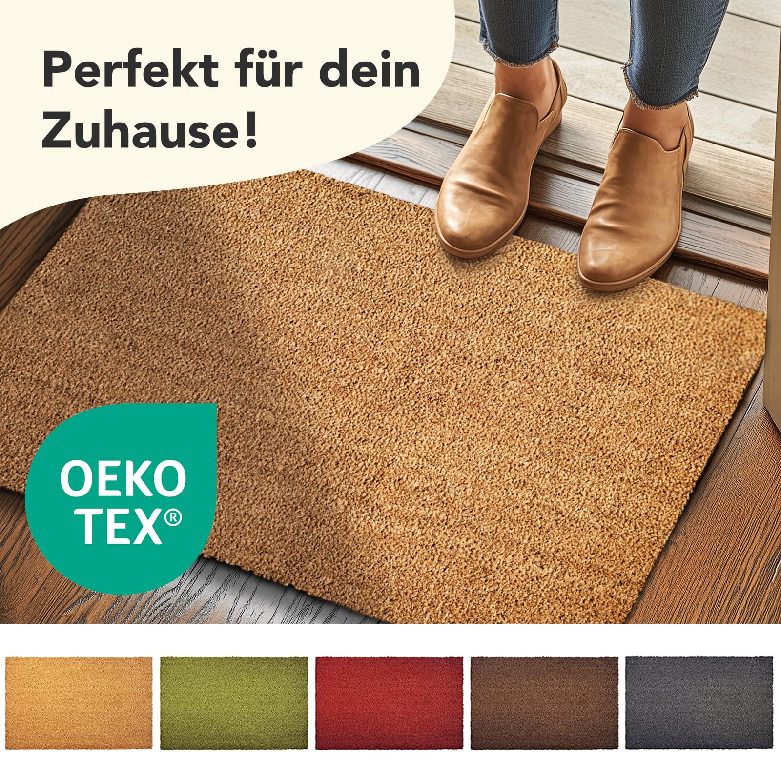 Tapis Entrée Extérieur Paillasson Coco Andiamo 40x60 Cm - Motif