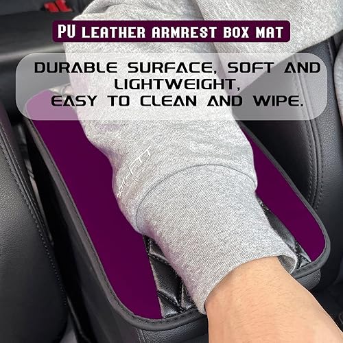 Miniatura 5 de tobenbone Almohadilla de cuero impermeable para consola central de automóvil, protector de funda de asiento para reposabrazos cómodo, accesorios