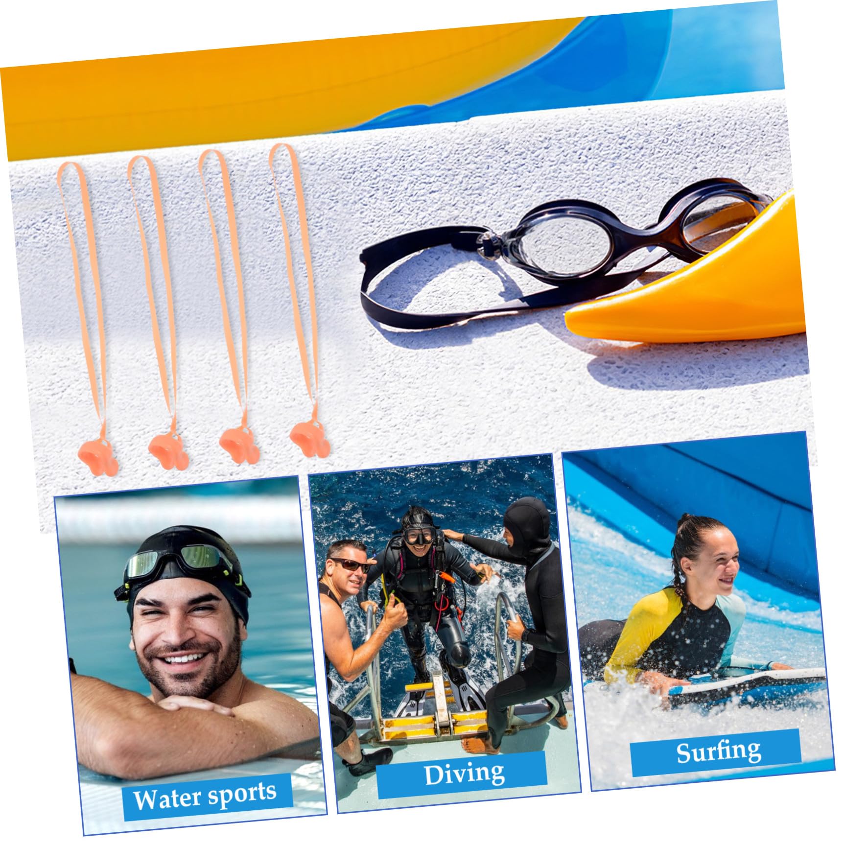 Toyvian Clips Nasales Resistentes Al Agua con Correa para Natación Sujetadores para Adultos Y Accesorios De Natación Convenientes Y Cómodos