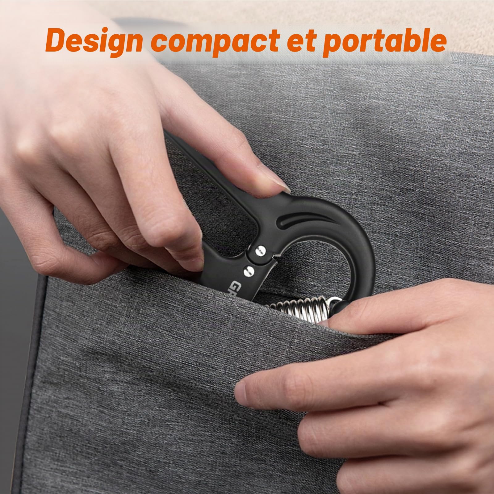 GRIFEMA GA5003, Hand Grip, Grip Musculation avec Compteur, Résistance Réglable 5-60kg, pour Athlètes et Exercices de Récupération de la Main, Noir